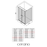 CERANO - Sprchovací kút Antelo L - Ľ/P - 6 mm - čierna matná, transparentné sklo - 120x50 - otočný CER-666346