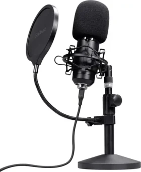 Trust GXT269 Emita II čierna / Mikrofón / kondenzátorový / stolný stojan / USB / 2,5 m (25769)