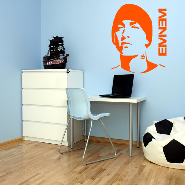 Veselá Stena Samolepka Eminem Farba: oranžová, Veľkosť: 40 x 47 cm