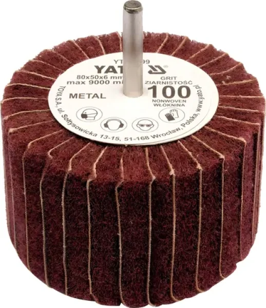 YATO Kotúč lamelový radiálny 80x50 / Brúsny kotúč / Zrnitosť 200 / Priemer stopky 6 mm