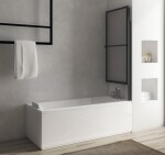 POLYSAN - OLBIA vaňová zástena s pneumatickým zdvihom, š.1230, čierna matná, číre sklo 30317B