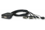 Aten CS-22D 2-port DVI KVM USB mini, integrované