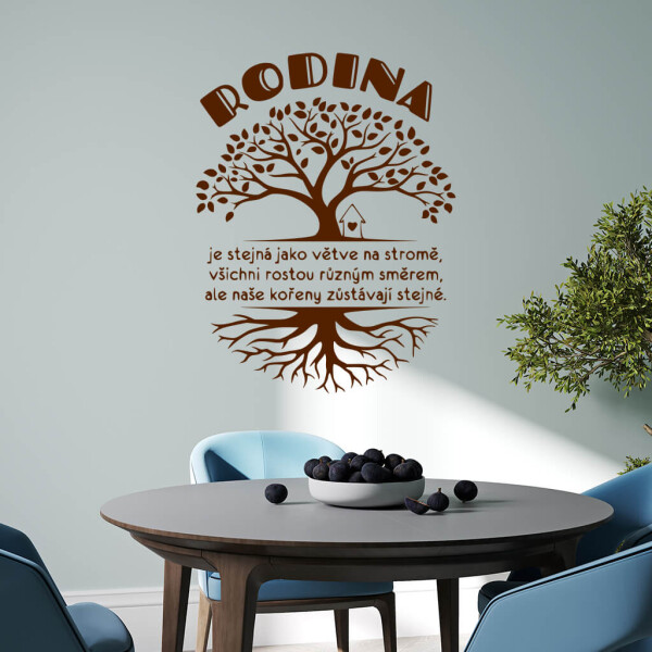 Veselá Stena Samolepka Rodina s koreňmi Farba: hnědá, Veľkosť: 80 x 60 cm