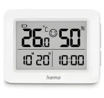 HAMA Lefkada biela / Teplomer a vlhkomer / Digitálny / Vnútorný / s budíkom (222231)