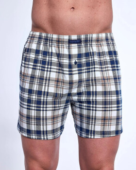 Pánske boxerky Cornette Comfort 002/319 Ecru s modrým vzorom - Cornette XL ecru-modrá