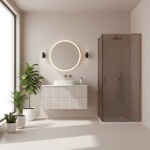 REA/S - Sprchová kabína Hugo 80x90 Copper Brush KPL-K6968