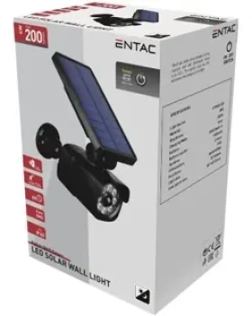 Entac solárne LED svietidlo s atrapou kamery 4W / Vonkajšie svietidlo / PIR a súmrakový senzor / IP65 (ESLCAM-SMD)
