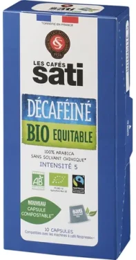 Les Cafés Sati Decaffein Bio Nespresso 10 ks / Kapsľová káva (100002128237)