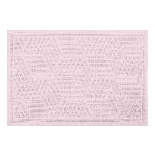 Spirella CUBO svetlo ružová / Kúpeľňová predložka / bavlna / 50 x 80 cm / protišmyková
