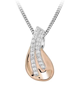 Silver Cat Elegantný náhrdelník so zirkónmi Bicolor SC606 (retiazka, prívesok)