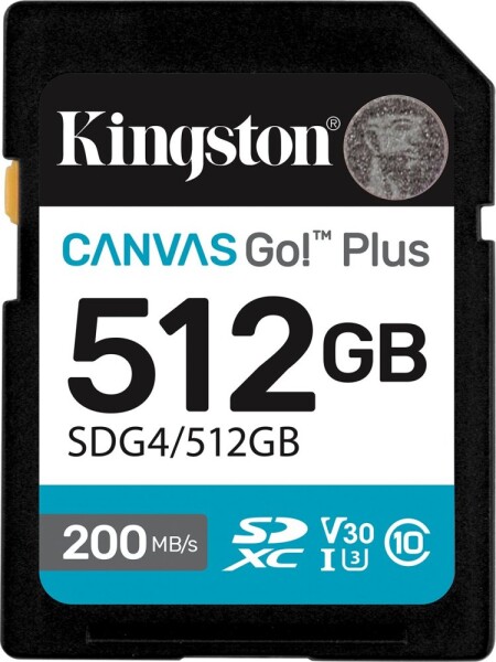 Kingston Canvas Go! Plus (Gen4) SDXC 512 GB Class 10 UHS-I/U3 V30 (SDG4/512GB)
