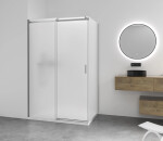CERANO - Sprchovací kút Santoro - ľavá - 6 mm - chróm, mliečne sklo - 110x70 - posuvný CER-665695