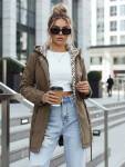 Dámska bunda parka s odnímateľnou kapucňou khaki FashionStreet TY5451 M