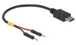 DeLock USB-C / Napájací kábel / 2x pinová zástrčka / 10 cm / čierna (85418)