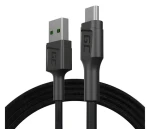 Green Cell KABGC20 čierna / Kábel / USB-A (M) - Micro-USB B (M) / 1,2 m / USB 2.0 / QC 3.0 (KABGC20)