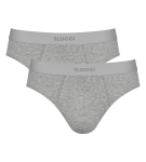 Sloggi Men - EVER Ease Briefs: 2× organické nohavičky Sloggi s termoreguláciou DARK GREY MELANGE XL