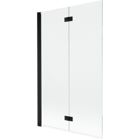 MEXEN - MIST vaňová zástena 110x150 cm 6mm 2-s, čierna, číra, ľavá 8A9-110-002-70-00-L
