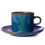 HK living Šálka s podšálkou Rustic Blue 220 ml