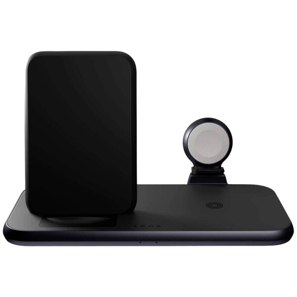 ZENS bezdrôtová indukčná nabíjačka Aluminium Series 4 in 1 Stand Wireless Charger + Watch ZEDC15B/00 Výstup Qi štandard, USB A čierna; ZEDC15B/00