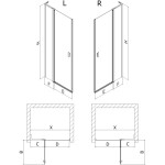 MEXEN/S - Mist L sprchové dvere krídlové 105, transparent, zlatá 8A4L-105-000-50-00