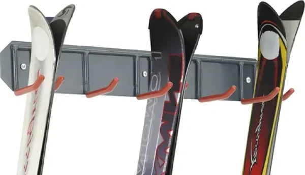Compass Držiak lyží na stenu / Držiak na lyže / pre 3 páry + paličky / nosnosť 30 kg / kov, guma (XC-80010)