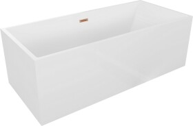MEXEN/S - Vigo voľne stojaca vaňa 178,5 x 80, biela, sifón a prepad meď kartáčovaná 51251788000-65