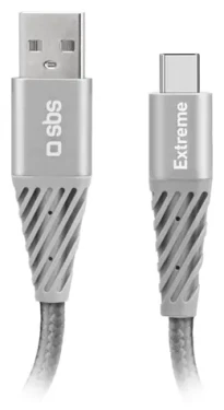 SBS Extreme USB-C/USB-A sivý / Nabíjací kábel / 18 W / 1,5 m