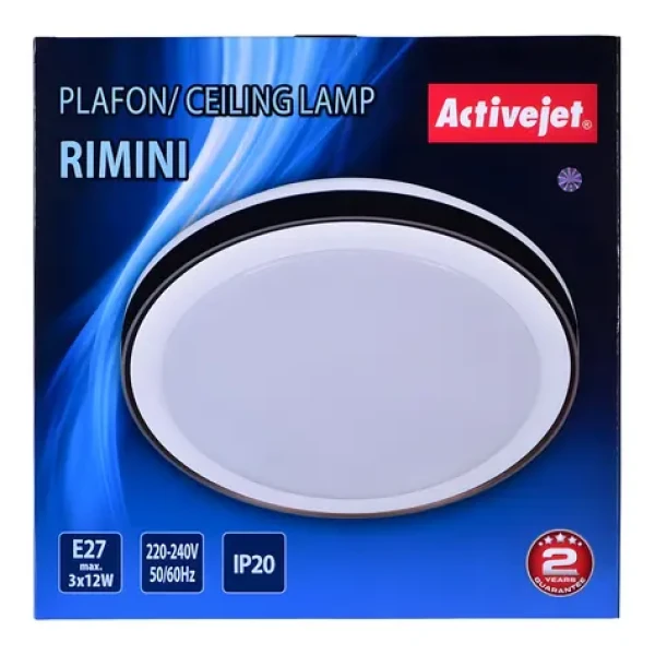 Activejet AJE-RIMINI čierno-biela / Stropné svietidlo / 3x E27 / ?39 cm / IP20 / bez zdroja svetla (AJE-RIMINI)