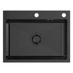 Quadron Quadron - Oceľový drez LUKE 110 WORKSTATION Black bez kuchynskej batérie ZLE-09003