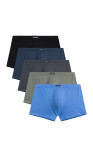 Boxerky Atlantic 5SMH-002 A'5 M-2XL modro-grafitově-černá M