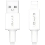 USAMS U90 biela / Dátový kábel / USB-A - Lightning / 2,4 A / 1 m (SJ762USB01)