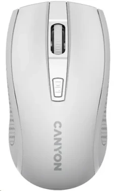 Canyon CNE-CMSW07W biela / optická bezdrôtová myš / 800/1200/1600 dpi / 4 tlačidlá / USB 2.4 Ghz / 1xAA (CNE-CMSW07W)