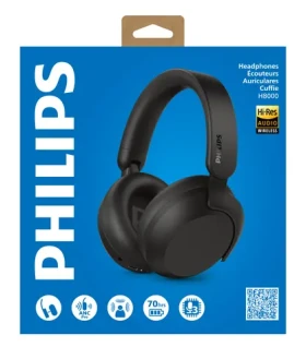 Philips TAH8000EBK/00 čierna / Bezdrôtové slúchadlá / dotykové ovládanie / Bluetooth 5.4 / výdrž 70 h (TAH8000EBK/00)