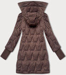 Hnedá dámska prechodná prešívaná bunda so šnúrkami na stiahnutie Libland (LD-7775) odstíny hnědé L (40)