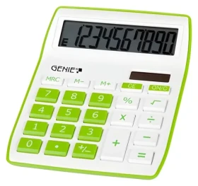 Genie 840G zelená / Kalkulačka / Stolný / 10miestny displej / solárne a batériové napájanie / sklopný displej (12266)