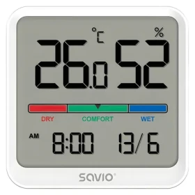 CT-01/W bílá / Teploměr a vlhkoměr / LCD displej / hodiny a datum / magnetický držák (SAVCT-01/W)