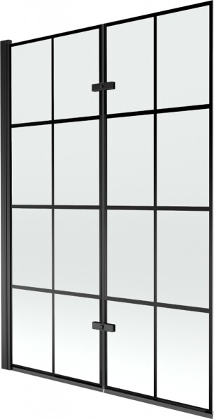 MEXEN - Castor vaňová zástena 2-krídlo 120 x 150, čierna vzor, čierna 892-120-002-70-77