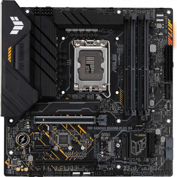 ASUS TUF GAMING B660-PLUS D4 / B660 / LGA 1700 / 4x DDR4 / PCIEx16 / 1x 2.5 GLAN / micro-ATX (90MB1940-M0EAY0)