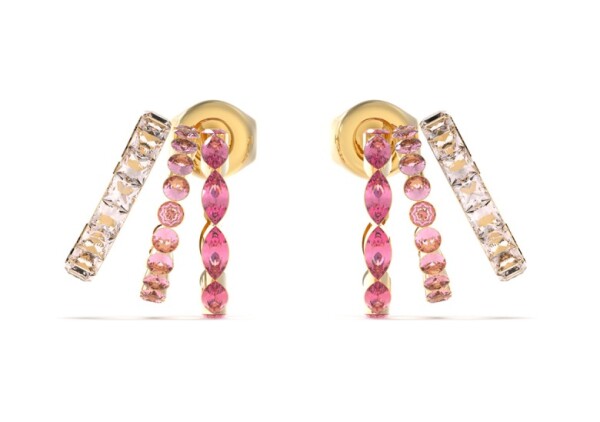 Guess Dámske pozlátené náušnice Crazy Earrings JUBE03307JWYGPKT/U