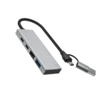 FIXED HUB Port vesmírne šedá / USB-C hub / 4v1 / hliníkový / USB-A adaptér