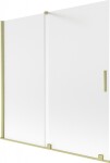 MEXEN/S - Velar dvojkrídlová posuvná vaňová zástena 160 x 150, dekor, zlatá kartáčovaná 896-160-000-31-55
