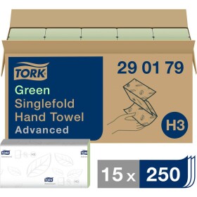 TORK 290179 Zickzack Advanced papierové utierky, skladané (d x š) 23 cm x 25 cm zelená 3750 ks; 290179
