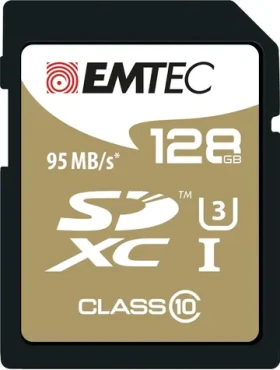 EMTEC SpeedIN Pre SDXC 128GB / Class 10 / UHS-I / U3 / čítanie 95MBs zápis 80MBs / vhodné pre 4K (ECMSD128GXC10SP)