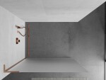 MEXEN/S - Kioto L Sprchová zástena WALK-IN 90 x 200, dekor, meď kartáčovaná 800-090-103-65-30