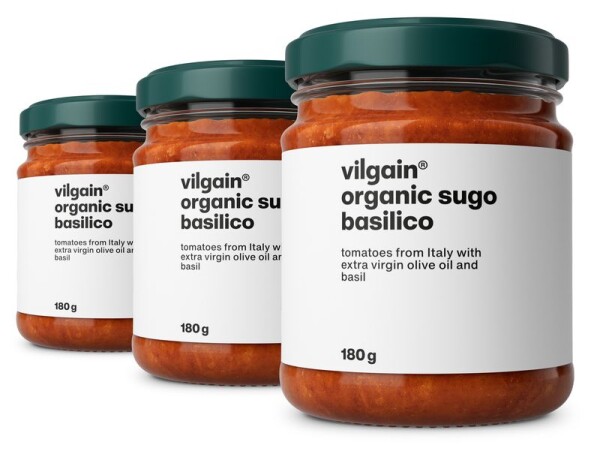 Vilgain Paradajkové sugo BIO – 3× s bazalkou 180 g