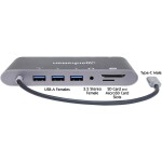 Manhattan 152808 USB-C® dokovacia stanica Vhodné pre značky: univerzálny vr. funkcia nabíjania; 152808