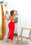 Sexy Koucla Maxi Skirt with Ring detail red L