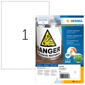 Herma Outdoor etiketa A4 biela / Etiketa / vodeodolné / matné / 210x297 mm / 50 ks (9501)
