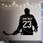Veselá Stena Samolepka Hokejista s menom Farba: zelená, Veľkosť: 80 x 62 cm