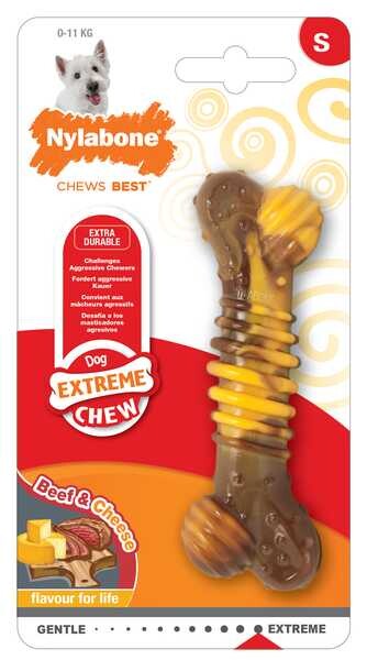 Nylabone Healthy Edibles Extreme Chew Texture Bone Steak&Cheese S